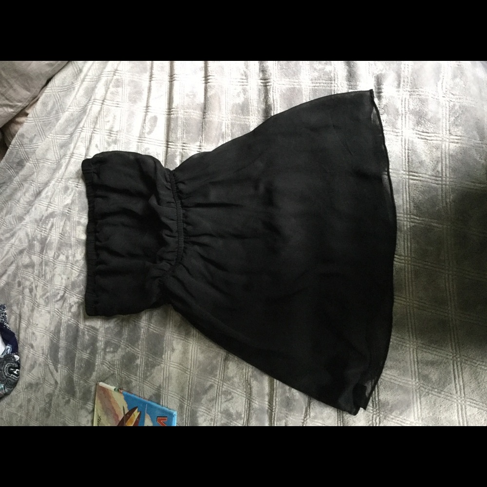 Black Express short length dress, strapless